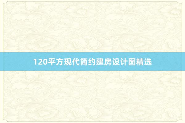 120平方现代简约建房设计图精选